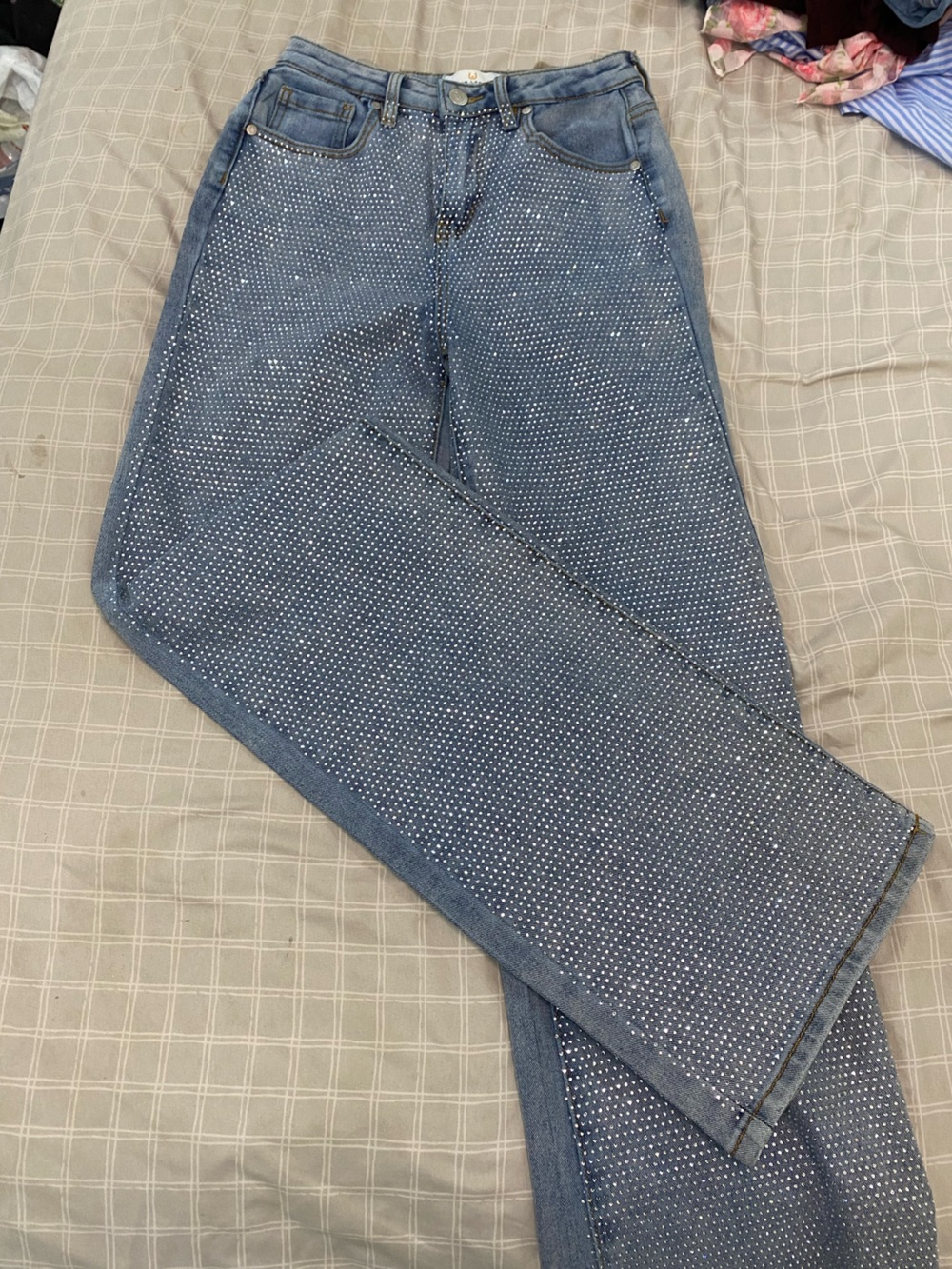 Bedazzled Embellished Light Blue Women's Jeans